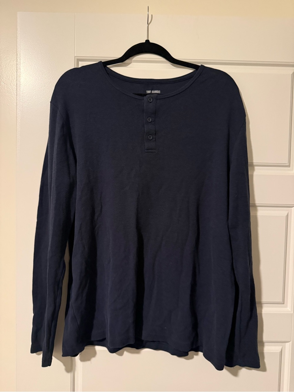 Long Sleeve Navy Henley Shirt